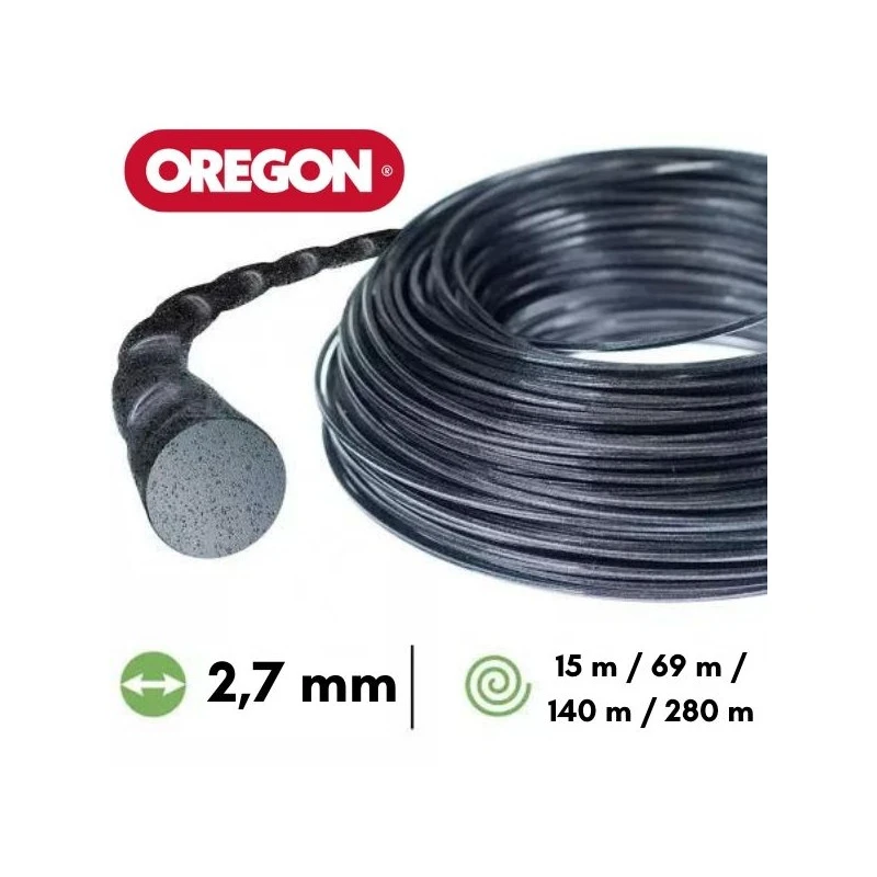 Fil Nylon / Alu Torsadé Oregon Nylium® Silencio Débroussailleuse 2,7 Mm 3 Fil Nylon / Alu Torsadé Oregon Nylium® Silencio Débroussailleuse 2,7 Mm