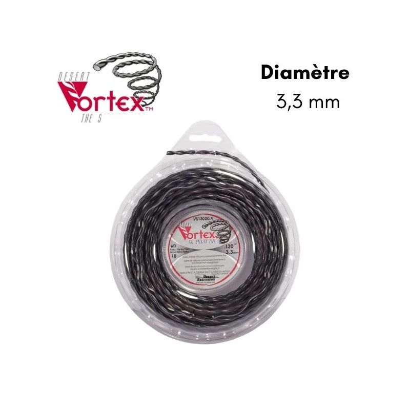 Fil Nylon Hélicoïdal Débroussailleuse Vortex™ 3,3 Mm 3 Fil Nylon Hélicoïdal Débroussailleuse Vortex™ 3,3 Mm